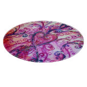 明るい赤お洒落色のピンク色の白が咲く カッティングボード (角)