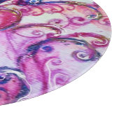 明るい赤お洒落色のピンク色の白が咲く カッティングボード (角)