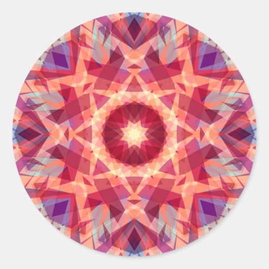 明るい赤すてき金のクリスマススター装飾品 ラウンドシール (正面)