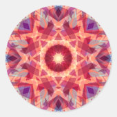 明るい赤すてき金のクリスマススター装飾品 ラウンドシール (正面)