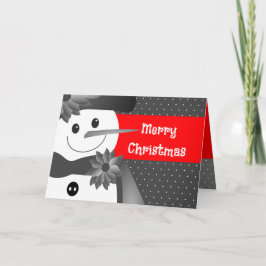 明るい赤とグレーのクリスマスカード シーズンカード