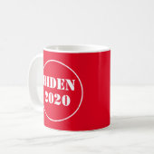 明るい赤と白のバイデン 2020 コーヒーマグカップ (正面左)