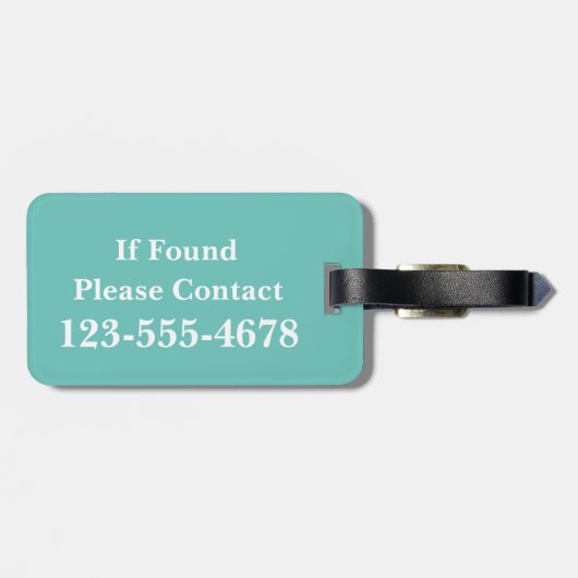 明るい赤と白水玉模様(ティール(緑がかった色)モノグラム) ラゲッジタグ (裏面横)