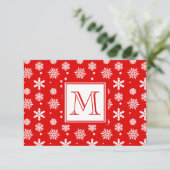 明るい赤と白雪片パターン1 （月） 招待状 (スタンド正面)