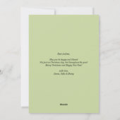 明るい赤と緑のストライプハッピーホリデー写真 シーズンカード (裏面)