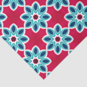 明るい赤と青の幾何モダンパターン 薄葉紙 (詳細)