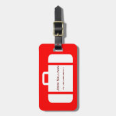 明るい赤と黄色の特徴的なラゲッジタグ ラゲッジタグ (正面縦)