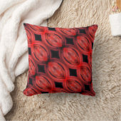明るい赤と黒の抽象芸術パターン クッション (ブランケット)
