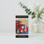 明るい赤によって元通りにされるヴィンテージの自動車の写真 名刺 (スタンド正面)