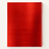 明るい赤のきらめくホイルグラデーションスケッチ ノートブック (裏面)