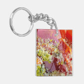 明るい赤のウルフェナイト試料 キーホルダー (正面左)