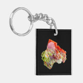 明るい赤のウルフェナイト試料 キーホルダー (正面左)