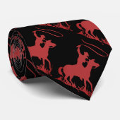 明るい赤のカウボーイとホイップ ネクタイ (ロール)