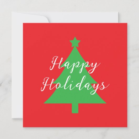 明るい赤のクリスマスと新年の休日 シーズンカード (正面)