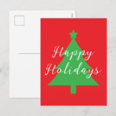 明るい赤のクリスマスと新年の休日 シーズンポストカード (正面/裏面)