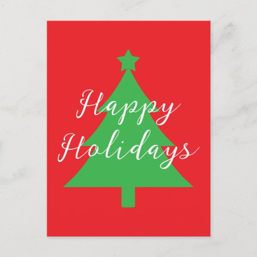 明るい赤のクリスマスと新年の休日 シーズンポストカード (正面)