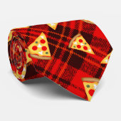 明るい赤のクリスマスタータンチェックピザパターン ネクタイ (ロール)