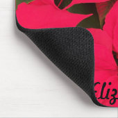 明るい赤のクリスマスポインセテパーソナライズされたィア マウスパッド (コーナー)