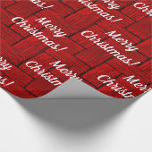 明るい赤のクリスマスラッピング紙 ラッピングペーパー (角)