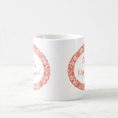 明るい赤のクリスマスリースへ コーヒーマグカップ (中央)