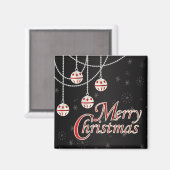 明るい赤のクリスマス マグネット (正面/裏面)