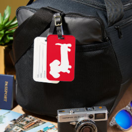 明るい赤のダックシュント旅行荷物タグ ラゲッジタグ