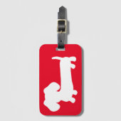 明るい赤のダックシュント旅行荷物タグ ラゲッジタグ (正面縦)