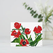 明るい赤のチューリップ ポストカード (スタンド正面)