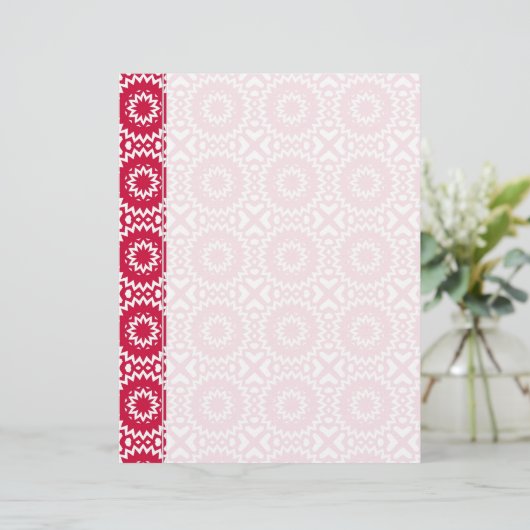 明るい赤のデイジーホイールのパターンのバインダーページ (スタンド正面)