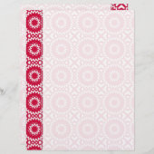 明るい赤のデイジーホイールのパターンのバインダーページ (正面/裏面)