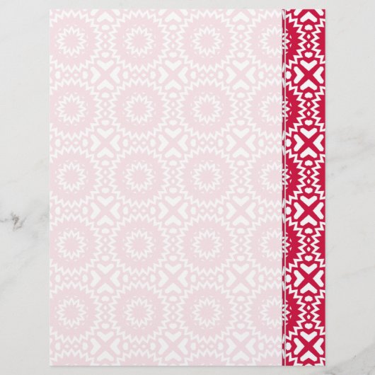 明るい赤のデイジーホイールのパターンのバインダーページ (裏面)