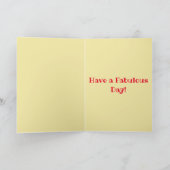 明るい赤のニワトリの水彩カード カード (内部)