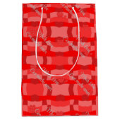 明るい赤のバイリンガルスペインの英語「ムチョアモール」 ミディアムペーパーバッグ (正面)