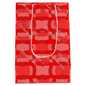 明るい赤のバイリンガルスペインの英語「ムチョアモール」 ミディアムペーパーバッグ (裏面)