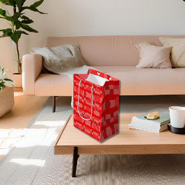 明るい赤のバイリンガルスペインの英語「ムチョアモール」 ミディアムペーパーバッグ