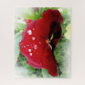 明るい赤のパンジー ジグソーパズル (縦)