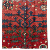 明るい赤のペルシャIII幾何学的な形状 シャワーカーテン (正面)