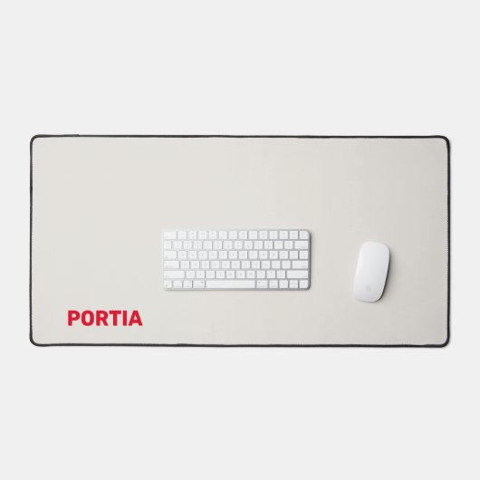 明るい赤の名前をカスタムするプレーン灰色 デスクマット (キーボード&マウス)