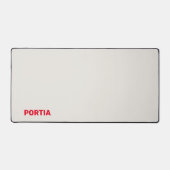 明るい赤の名前をカスタムするプレーン灰色 デスクマット (正面)