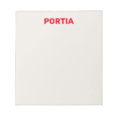 明るい赤の名前をカスタムするプレーン灰色 ノートパッド (正面)