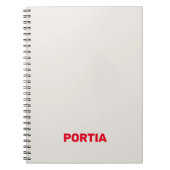 明るい赤の名前をカスタムするプレーン灰色 ノートブック (正面)