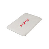 明るい赤の名前をカスタムするプレーン灰色 バスマット (アングル)
