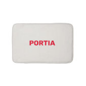 明るい赤の名前をカスタムするプレーン灰色 バスマット (正面)