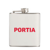 明るい赤の名前をカスタムするプレーン灰色 フラスク (正面)