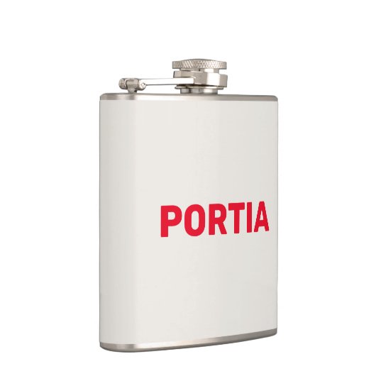 明るい赤の名前をカスタムするプレーン灰色 フラスク (右)