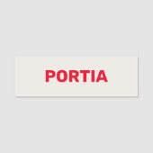 明るい赤の名前をカスタムするプレーン灰色 名札 (正面)