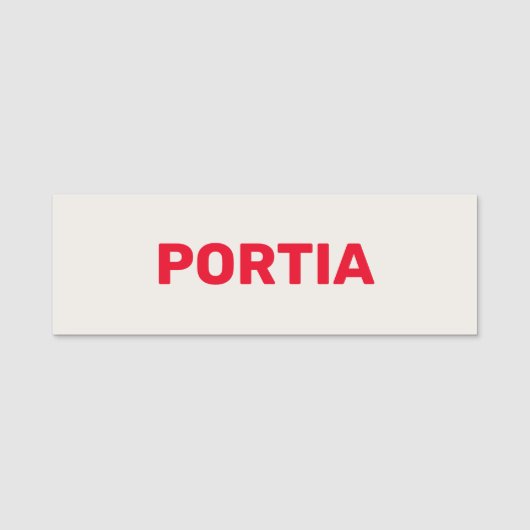 明るい赤の名前をカスタムするプレーン灰色 名札 (正面)