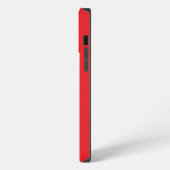 明るい赤の名前入りシンプル iPhoneケース (左側面)