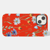 明るい赤の夏のフローラ iPhoneケース (裏面横)