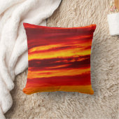 明るい赤の夕日 クッション (ブランケット)